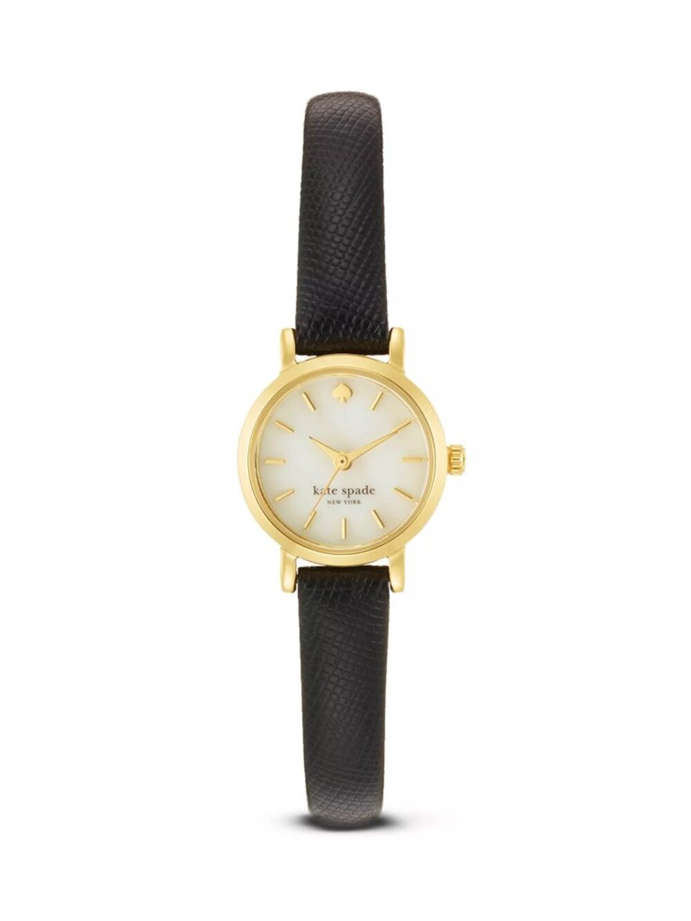 Kate Spade New York Tiny Metro Black Leather Strap Watch 20mm